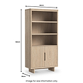 Mylor Washed Oak Display Bookcase from Roseland Furniture