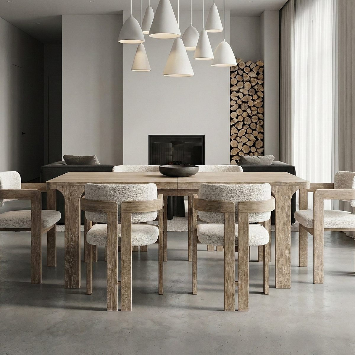 Mylor Washed Oak 135-175cm Ext Dining Table from Roseland Furniture