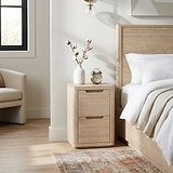Mylor Washed Oak 2 Drawer Beside from Roseland Furniture