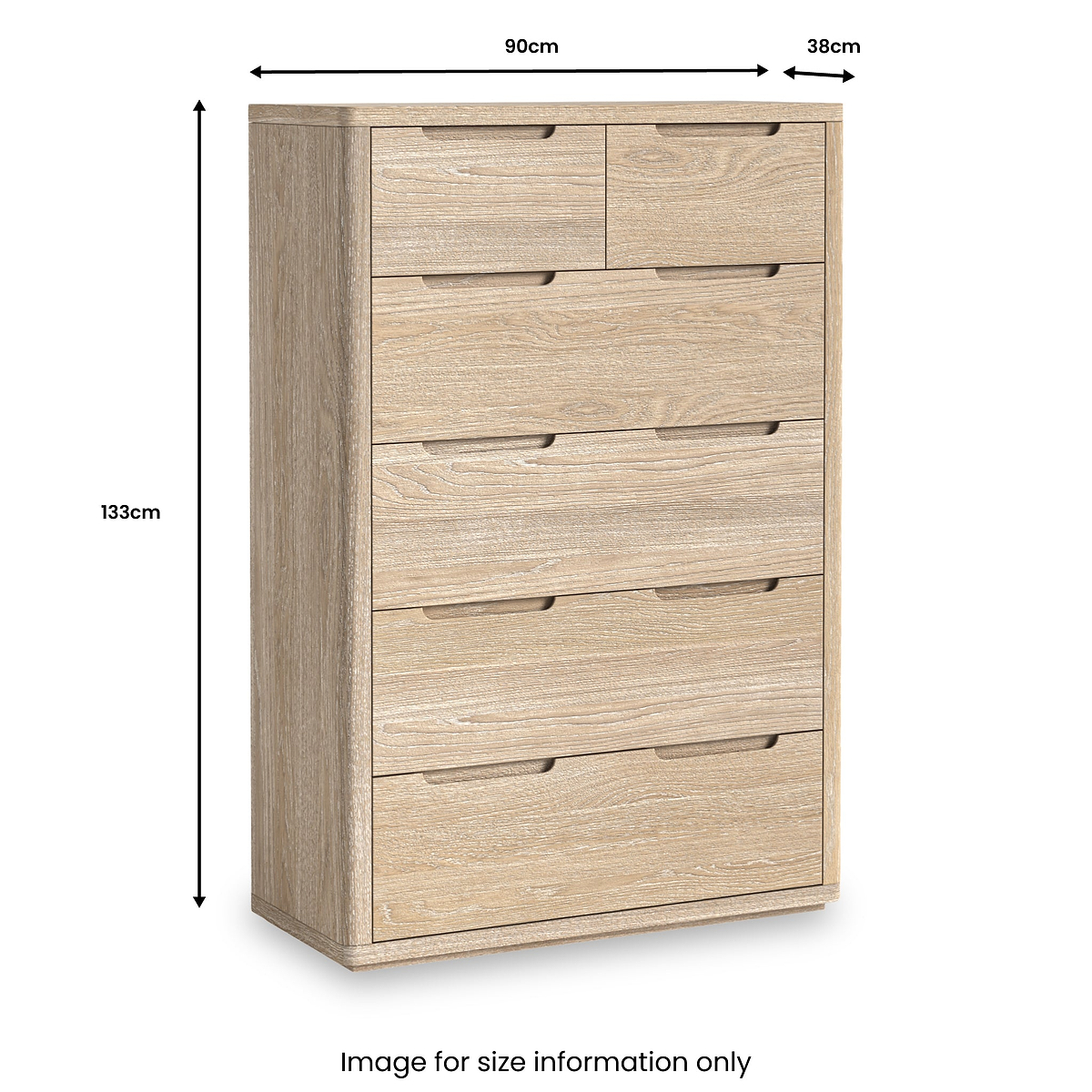 Mylor Washed Oak 2 Over 4 Chest from Roseland Furniture