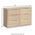 Mylor Washed Oak 6 Drawer Chest from Roseland Furniture