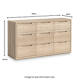 Mylor Washed Oak 9 Drawer Chest from Roseland Furniture