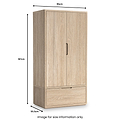 Mylor Washed Oak Double Wardrobe from Roseland Furniture
