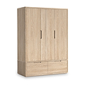 Mylor Washed Oak Triple Wardrobe from Roseland Furniture