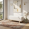 Mylor Washed Oak Upholstered Bench from Roseland Furniture