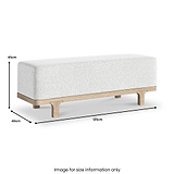 Mylor Washed Oak Upholstered Bench from Roseland Furniture