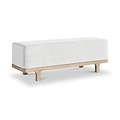 Mylor Washed Oak Upholstered Bench from Roseland Furniture