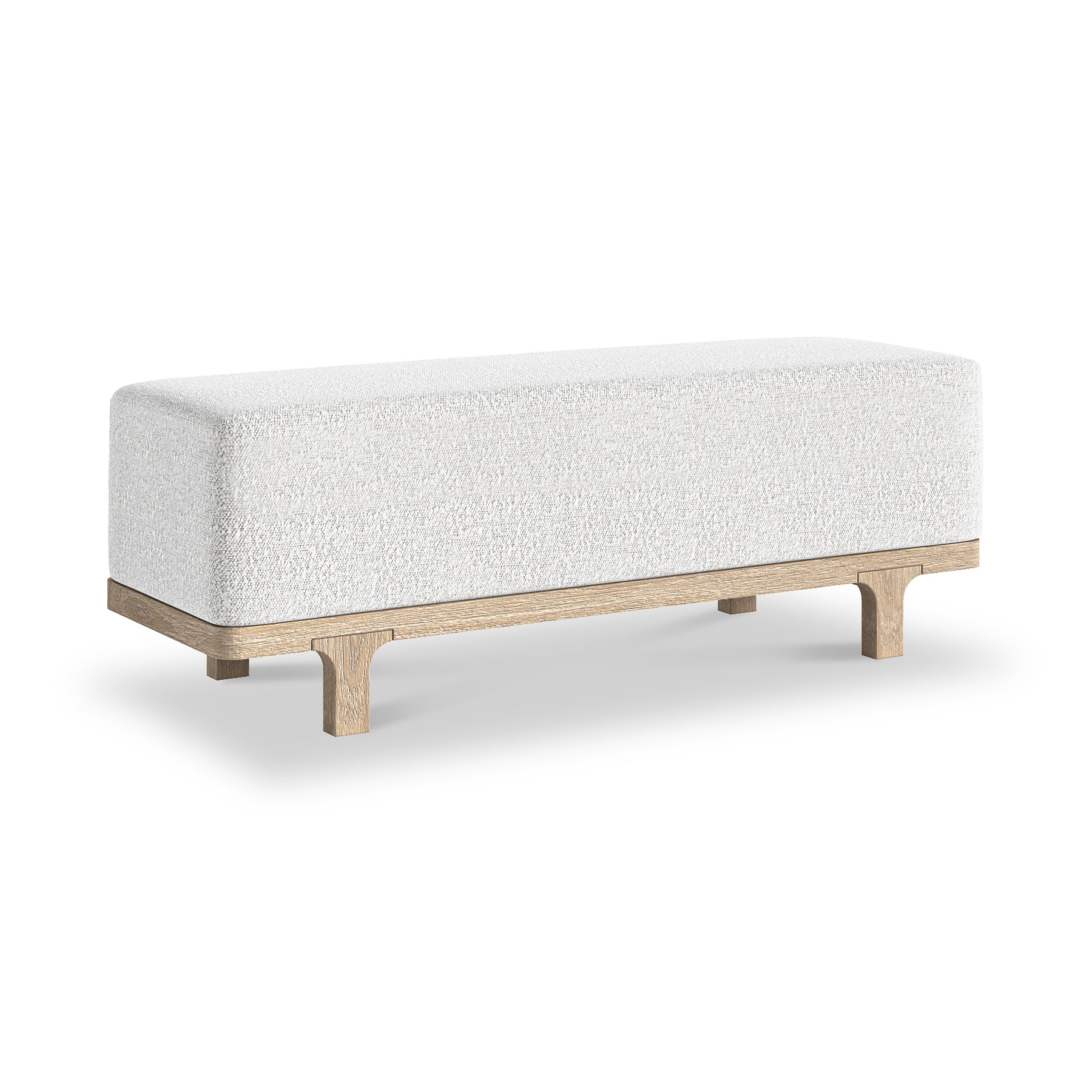 Mylor Washed Oak Upholstered Bench from Roseland Furniture