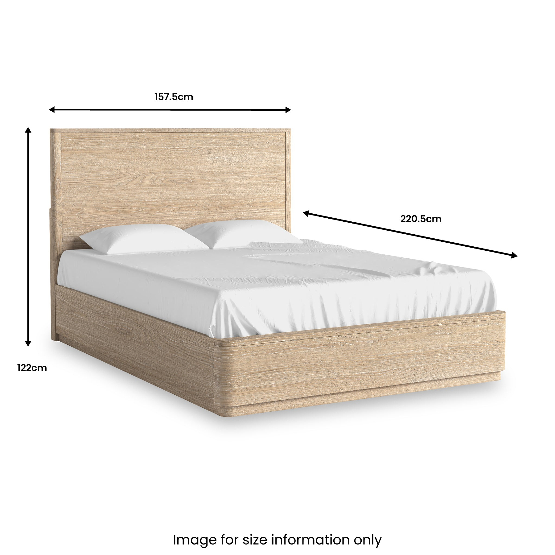 Mylor Washed Oak Bed Frame King from Roseland Furniture