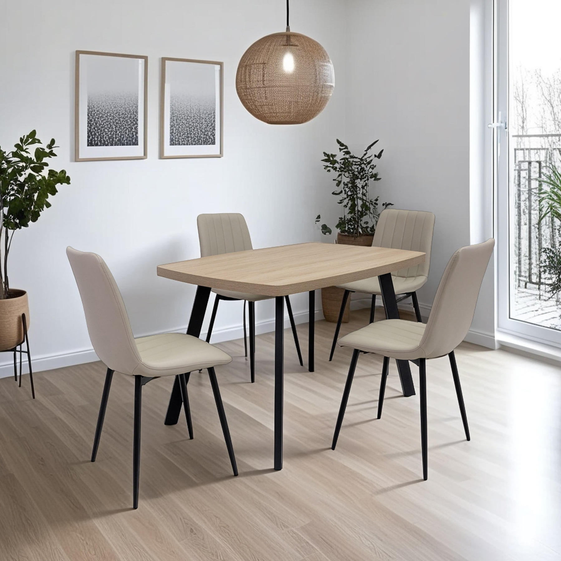 Frankie-120cm-oak-effect-dining-table-light-oak from Roseland Furniture