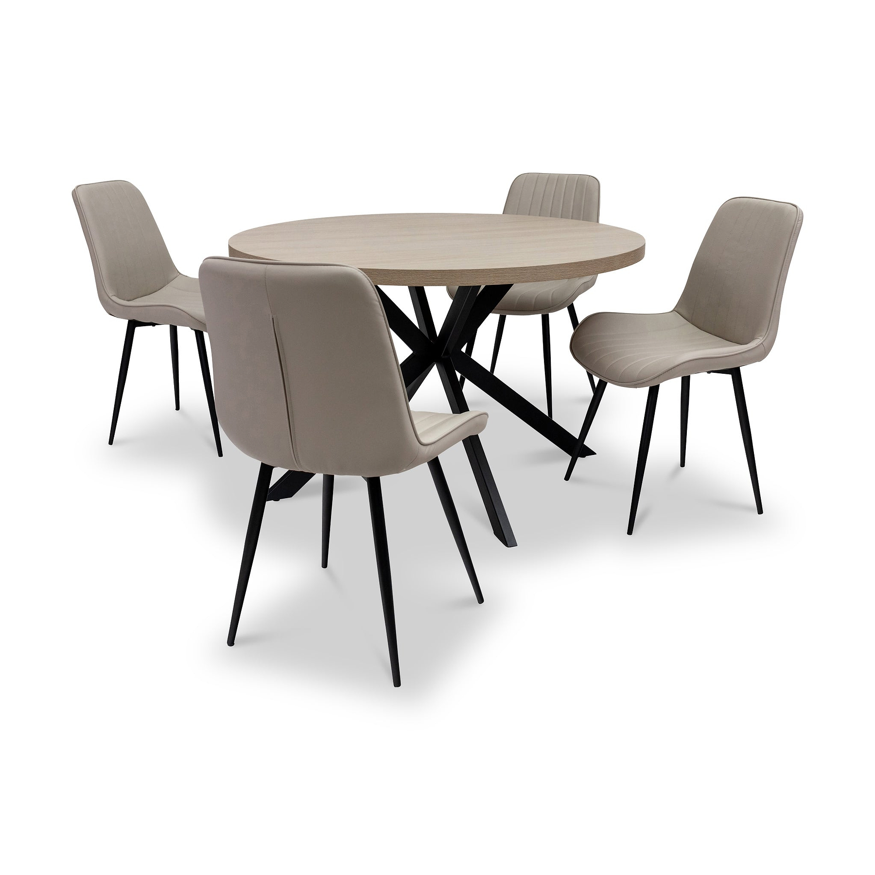 Rivera-120cm-round-dining-table-light-oak from Roseland Furniture