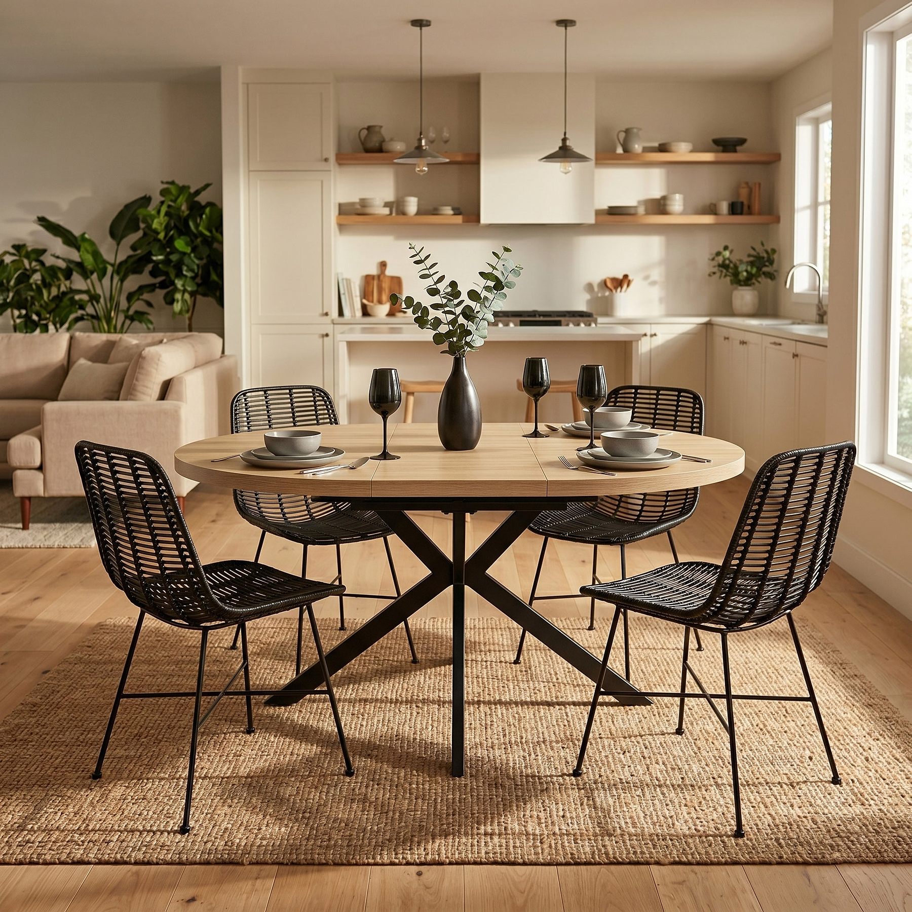 Barker 120 160cm Ext Dining Table Dims from Roseland Furniture