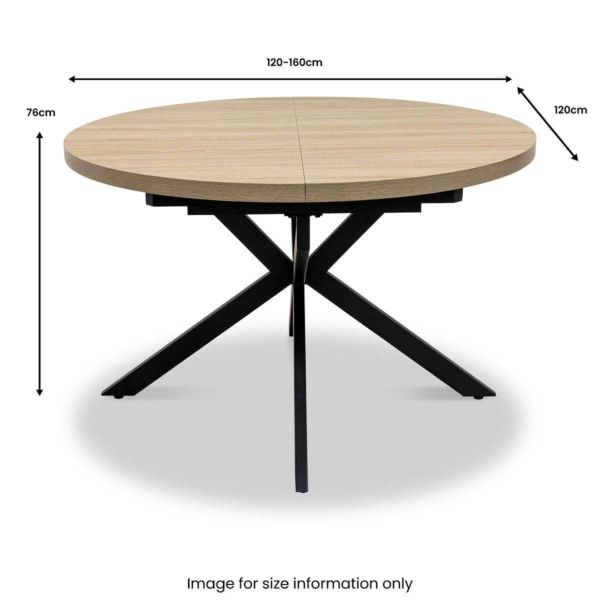 Barker 120 160cm Ext Dining Table Dims from Roseland Furniture