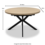 Barker 120 160cm Ext Dining Table Dims from Roseland Furniture