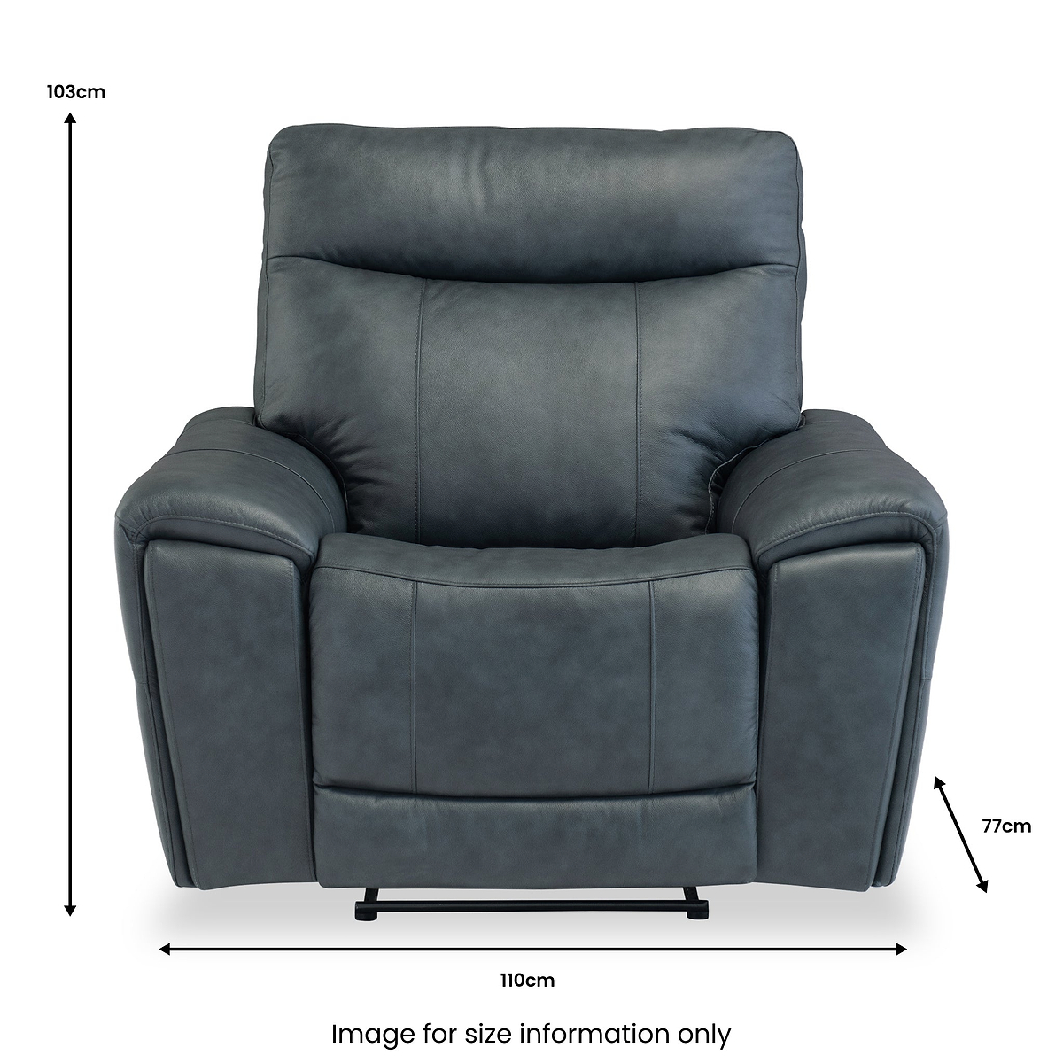 Deana Leather Vintage Blue Power Recliner Armchair by Roseland Furniture