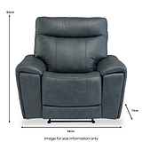 Deana Leather Vintage Blue Power Recliner Armchair by Roseland Furniture