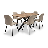 Manuelle-faux-leather-dining-chair-cream from Roseland Furniture