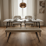 Westley Stone Faux Leather Dining Bench from Roseland Furniture