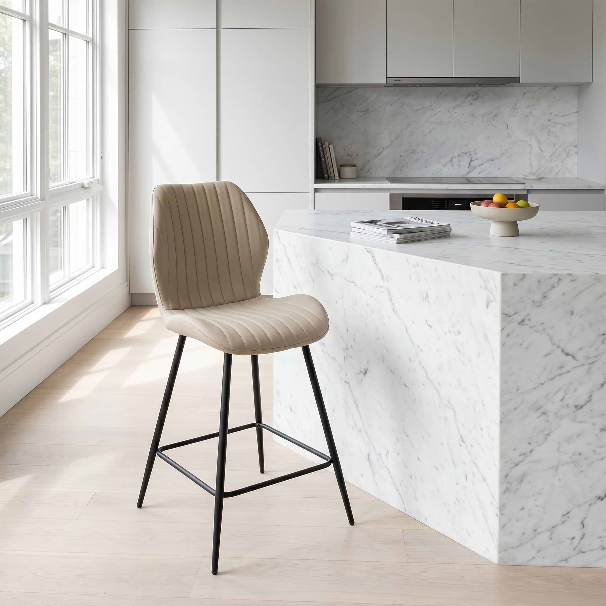 Manuelle Faux Leather Bar Stool from Roseland Furniture