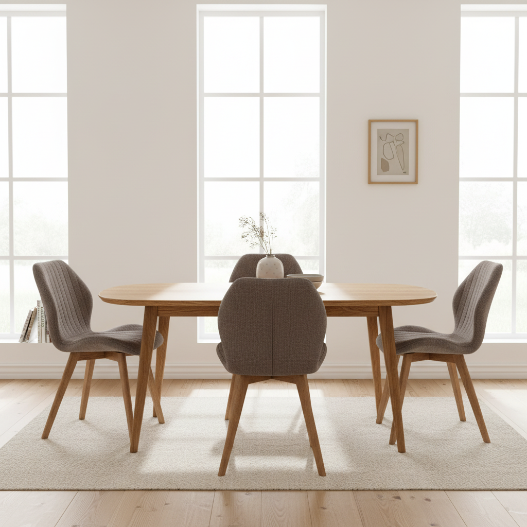 Belrose Textured Fabric Dining Chair Mocha from Roseland Furniture