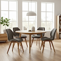 Belrose Textured Fabric Dining Chair Charcoal from Roseland Furniture