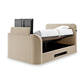 Koble Chevron Smart TV Bed Double Cream Close 3 from Roseland Furniture