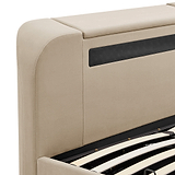 Koble Chevron Smart TV Bed Double Cream Close 3 from Roseland Furniture