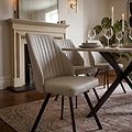 Callington Light Grey Faux Leather Dining Chair from Roseland Furniture