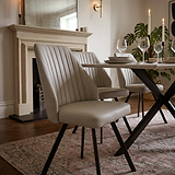 Callington Light Grey Faux Leather Dining Chair from Roseland Furniture