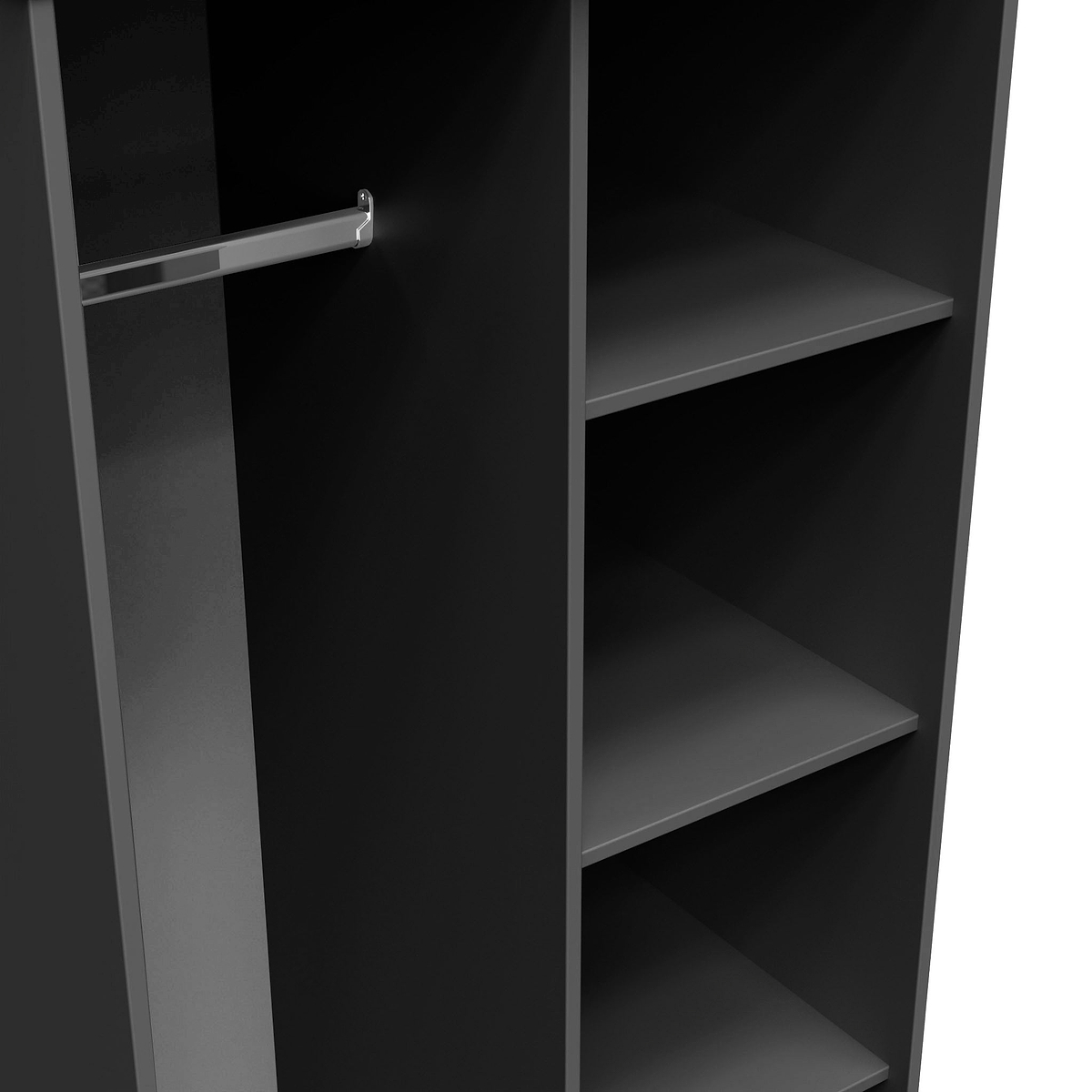 Hudson Tall Open Shelf Unit in Black by Roseland Furniture