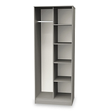 Hudson Tall Open Shelf Unit in Grey by Roseland Furniture