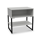 Hudson Grey Open Drawer Bedside with Lower Shelf from Roseland Furniture