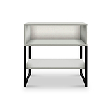Hudson Grey Open Drawer Bedside with Lower Shelf from Roseland Furniture