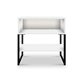 Hudson White Open Drawer Bedside with Lower Shelf from Roseland Furniture