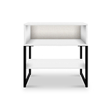 Hudson White Open Drawer Bedside with Lower Shelf from Roseland Furniture