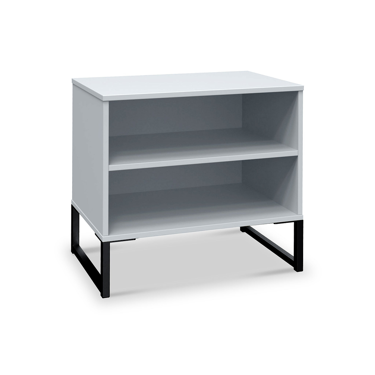 Hudson 2 Open Shelf Bedside in Grey from Roseland Furniture