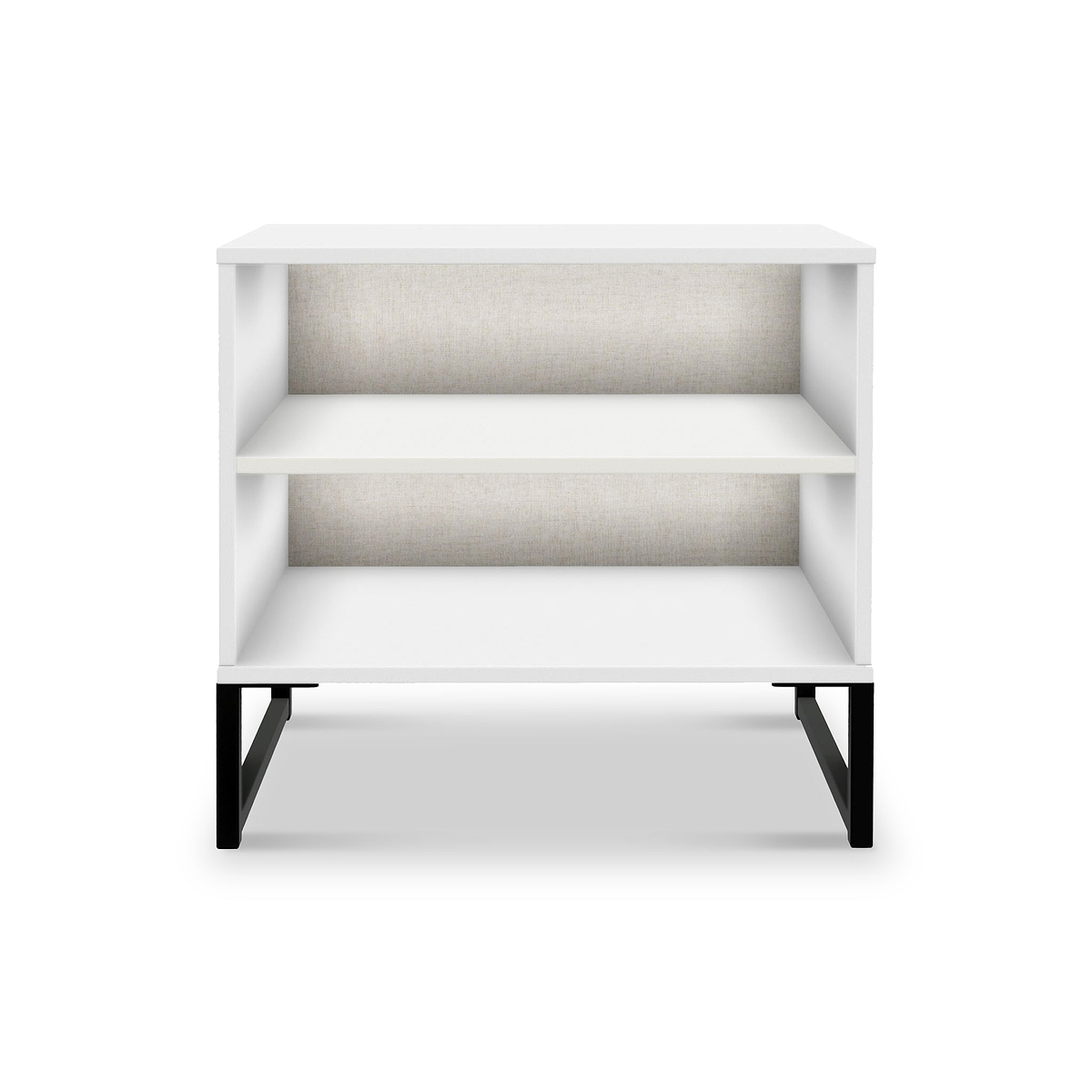 Hudson 2 Open Shelf Bedside in White from Roseland Furniture