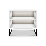 Hudson 2 Open Shelf Bedside in White from Roseland Furniture