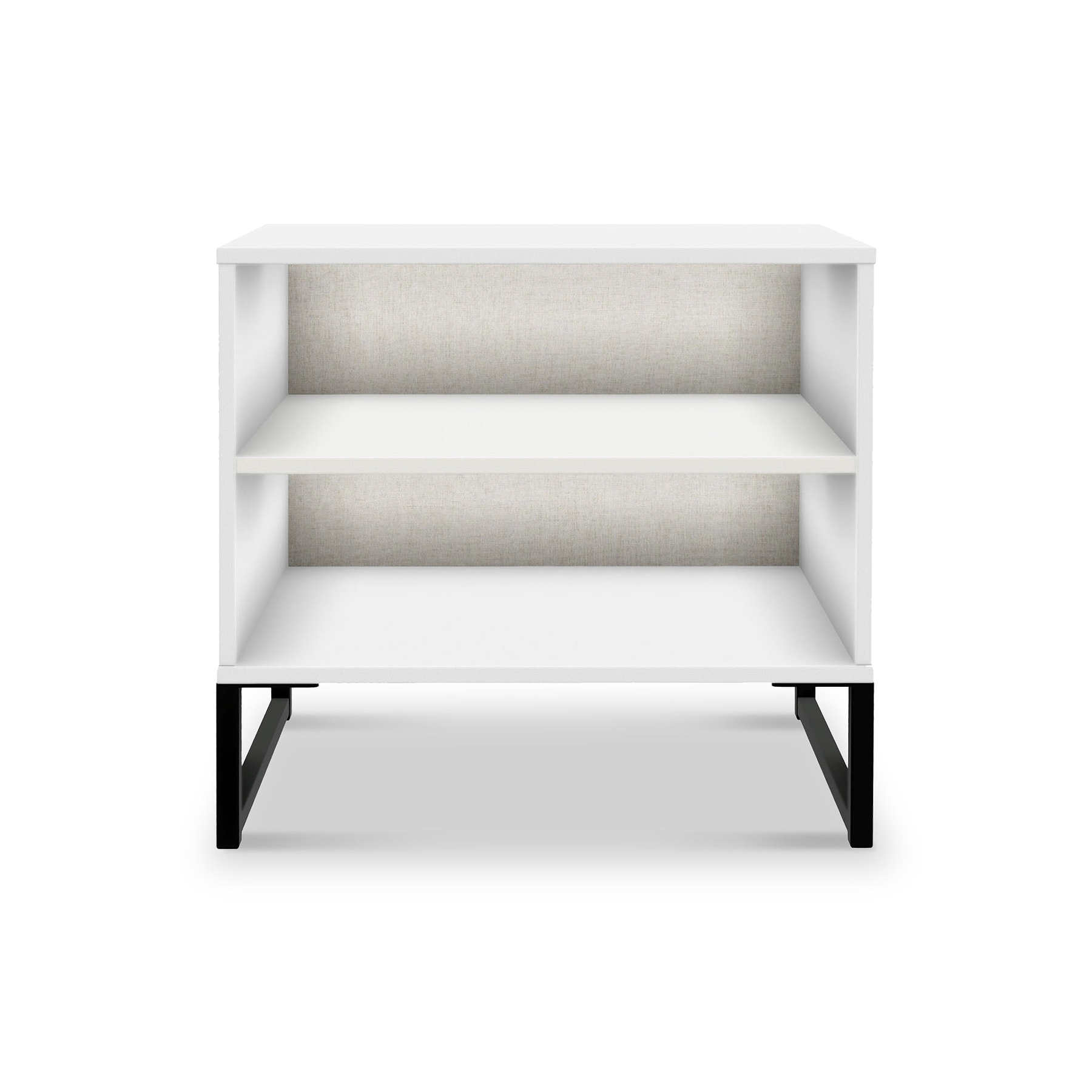 Hudson 2 Open Shelf Bedside in White from Roseland Furniture
