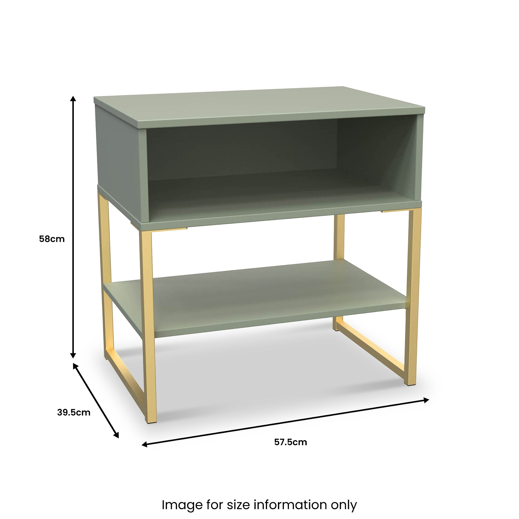 Hudson Olive Open Drawer Bedside with Lower Shelf from Roseland Furniture