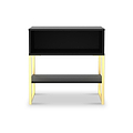 Hudson Black Open Drawer Bedside with Lower Shelf from Roseland Furniture