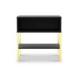 Hudson Black Open Drawer Bedside with Lower Shelf from Roseland Furniture