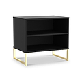 Hudson 2 Open Shelf Bedside in Black from Roseland Furniture