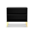 Hudson 2 Open Shelf Bedside in Black from Roseland Furniture