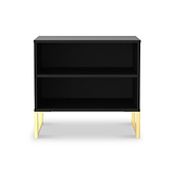Hudson 2 Open Shelf Bedside in Black from Roseland Furniture