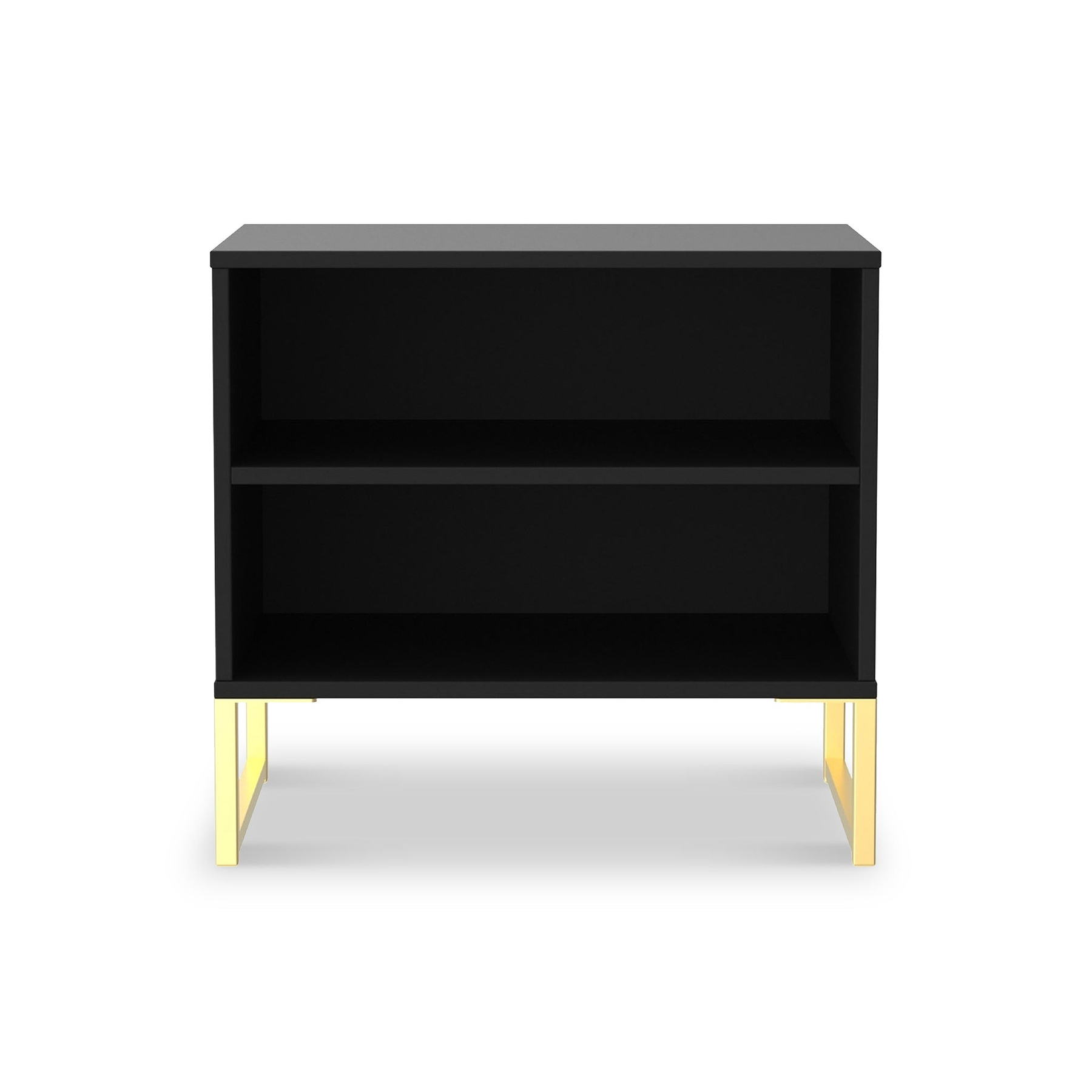 Hudson 2 Open Shelf Bedside in Black from Roseland Furniture