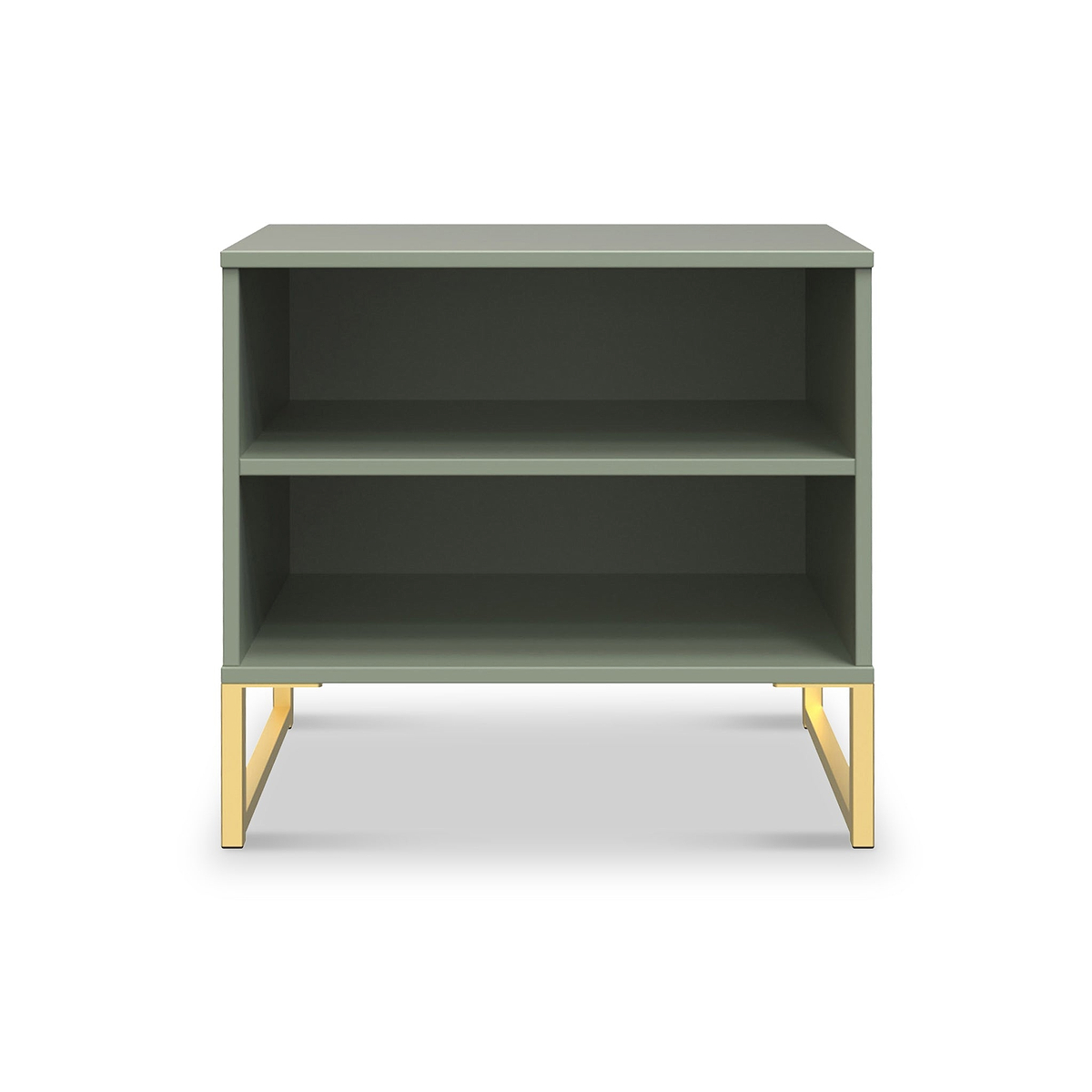 Hudson 2 Open Shelf Bedside in Olive from Roseland Furniture