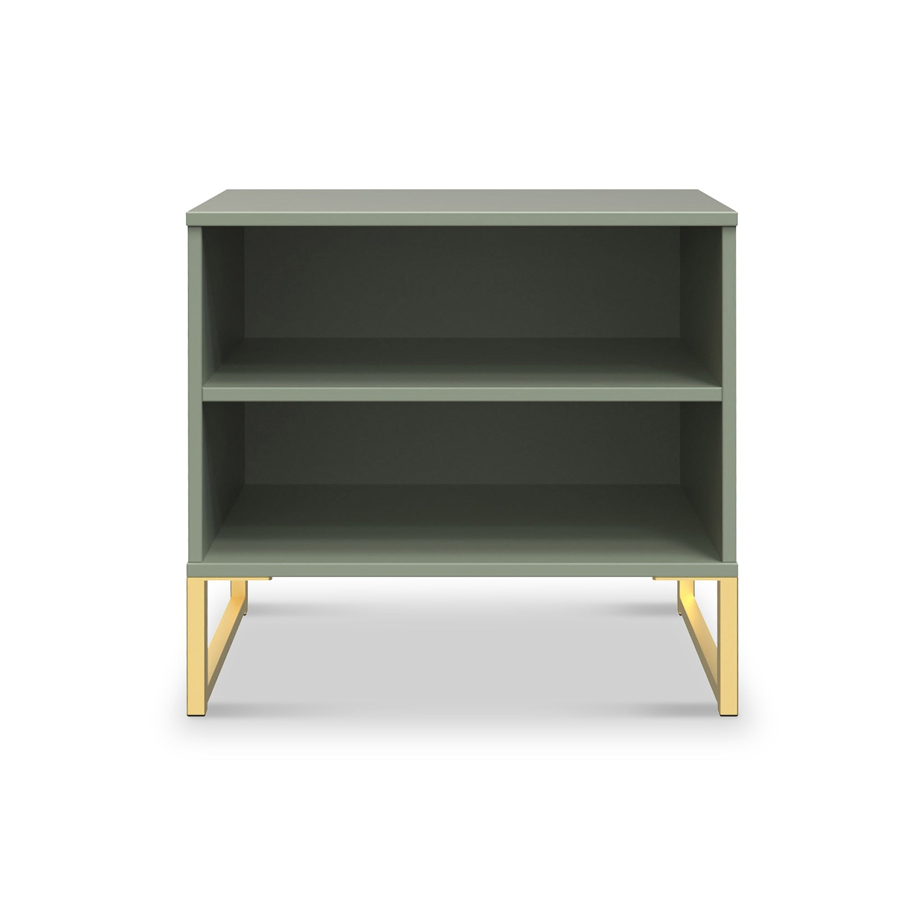 Hudson 2 Open Shelf Bedside in Olive from Roseland Furniture
