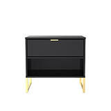 Hudson Hudson 1 Drawer with open shelf side table with gold legs from Roseland