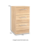 Hadley 3 Drawer Bedside Oak from Roseland Furniture